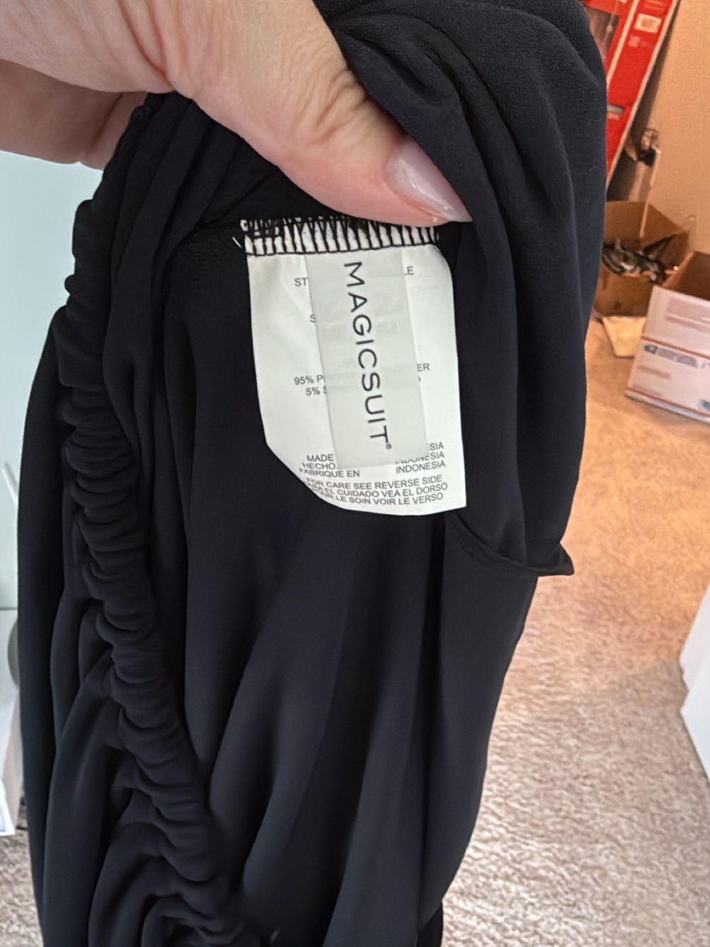 Magicsuit Medium Black Draped Coverup Dress - Picture 7 of 7